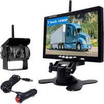 "Podofo" HD belaidis atbulinės eigos kameros rinkinys su 7 colių LCD automobilio monitoriumi Vandeniui atspari atbulinės eigos kamera + automobilinis įkroviklis, skirtas sunkvežimiui, autobusui, RV ekskavatoriui, priekabai