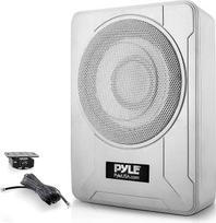 "Pyle" 8 colių žemo profilio žemų dažnių žemų dažnių garsiakalbių sistema - 600 W kompaktiškas uždaras aktyvus jūrinis žemų dažnių garsiakalbis po sėdyne su įmontuotu stiprintuvu, maitinamas automobilinis žemų dažnių garsiakalbis su žemo ir aukšto lygio į