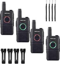 "Retevis RT618 Mini Walkie Talkie", be licencijos, dvigubas PTT PMR446 radijo imtuvas, įkraunamas per USB, skirtas šeimoms, nešiojamas tolimojo ryšio rankinis radijo imtuvas stovyklavimui, piknikui (juodas, 4 vnt.)