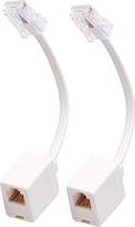 "Uvital" RJ45-RJ11 konverterio adapteris, telefono RJ11 6P4C moteriškos lyties į Ethernet RJ45 8P8C vyriškos lyties konverterio kabelis (2 vnt.)