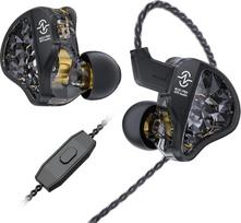 "Yinyoo CCZ Harmony BC01 Pro" ausinių monitoriai, 1DD 1BA hibridiniai garsiakalbiai, laidinės trijų dažnių balanso ausinės su ausies kabliuku, triukšmą izoliuojančios ausinės su mikrofonu sportui, bėgimui