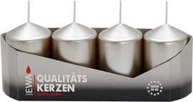 4 padėklai stulpų žvakės Sidabrinis lakuotas dydis apie 40 x 60 mm Advento žvakės Kalėdų žvakės Stulpų žvakės