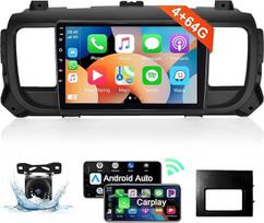 8 branduolių 4+64G: Hodozzy Carplay automobilinis radijas Citroen Jumpy 3/Peugeot Expert/Toyota Proace, 9 colių jutiklinis ekranas, Android automobilinis radijas su Android Car/WiFi/GPS/RDS/FM/Bluetooth/USB + atbulinės eigos kamera