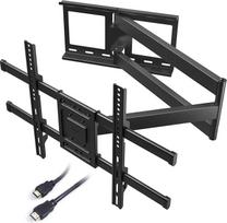 BONTEC televizoriaus sieninis laikiklis su 1040 mm itin ilga šarnyrine svirtimi, skirtas 32-75 colių LCD/LED/OLED plokščiesiems ekranams, sveriantiems iki 60 kg, pakreipiamas, pasukamas ir pasukamas, televizoriaus laikiklis, maks. VESA 600 x 400 mm