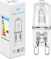 BROTOU Pack of 4 G9 Halogen Bulbs, G9 halogeninės lemputės, 40 W, 230 V, 2800 K, Dimmable G9 Halogen Bulbs for Oven Lamp, Microwave, Cooker, Ceiling Lights