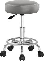 Casaria® taburetė su ratukais Reguliuojamas aukštis 10 cm Paminkštinimas 51-65 cm Sėdynės aukštis 360° pasukamas skersmuo 35 cm Kojų atrama Apvali riedučių taburetė Pasukama taburetė Darbo taburetė Pilka