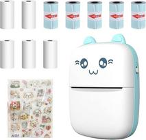 CDIYTOOL mini kišeninis spausdintuvas, nešiojamasis "Bluetooth" belaidis popieriaus nuotraukų spausdintuvas etikečių spausdintuvas terminis spausdinimas USB su terminiu popieriumi / lipniu terminiu popieriumi, skirtas dienoraščio kūrimui, dovana vaikams