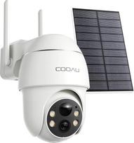 COOAU 4MP lauko stebėjimo kameros baterija - 365 dienų su saulės kolektoriumi - 2,5K belaidė stebėjimo kamera su 360 laipsnių panorama | 4 LED spalvotas naktinis matymas | Suderinama su "Alexa