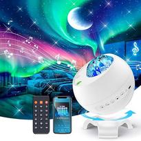 COOLNIGHT žvaigždėto dangaus projektorius, šiaurės pašvaistės lempa, galaktika, "Bluetooth" šiaurės pašvaistės projektorius, naktinis šviestuvas, 180 šviesos režimų, 15 baltojo triukšmo parinkčių
