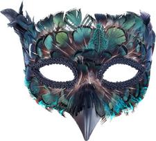 Cranight Venecijos kaukė Moterys Vyrai Maskarado kaukė Juoda plunksnų kaukė Raven kaukė karnavalo Fancy Dress Halloween Cosplay kostiumų aksesuarai
