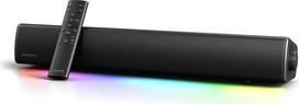 CREATIVE Sound Blaster GS5 RGB žaidimų garso juosta su "SuperWide" technologija, maitinimas per adapterį, maksimali galia iki 60 W, "Bluetooth 5.4", optinė įvestis, ausinių išvestis, skirta kompiuteriui ir televizoriui