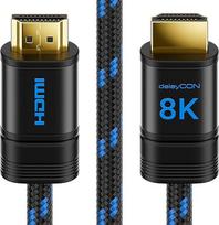 deleyCON 5 m 8K HDMI 2.1 kabelis (48G, itin didelės spartos) 8K @ 60Hz 4K @ 120Hz 2K@144Hz/165Hz EARC HDCP 2.3/2.2 - suderinamas su DTS:X Dynamic HDR Dolby Atmos TV PS5 Xbox Soundbar monitoriumi