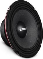 DS18 PRO-X8.4M garsiakalbis - 4" vidutinių dažnių garsiakalbis, raudonas plieninis krepšelis, 550 W maksimali galia, 275 W RMS, 8 omai - aukščiausios kokybės garso durų garsiakalbis automobilio ar sunkvežimio stereofoninei garso sistemai (1 garsiakalbis)