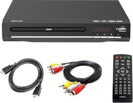 DVD grotuvas televizoriui, DVD/CD/MP3/MP4 su USB prievadu, HDMI išvestimi ir AV (HDMI ir AV kabelis pridedami), nuotolinio valdymo pultas (be "Blu-Ray"), spalva: juoda, nėra regiono