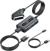 EASYCEL "Scart" vyriškos lyties HDMI keitiklis su HDMI kabeliu (integruotas "Scart" kabelis), skirtas DVD/STB/"Sky" su moteriška "Scart" išvestimi, "Scart" ir HDMI keitiklis palaiko 720P/1080P HDMI išvesties jungiklį