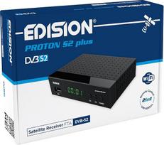 EDISION Proton S2 Plus Full HD palydovinis imtuvas FTA, (DVB-S2 | ARD ir ZDF SD išjungimas) Unicable tinkamas, 2-in-1 RCU, HDMI, SCART, S/PDIF, LAN, USB, iš anksto įdiegtas vokiškų programų sąrašas