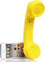 ENJOY-UNIQUE Belaidės retro telefono ausinės "Bluetooth" ausinės, skirtos vienam mobiliajam telefonui, patogios skambinti, geltonos spalvos