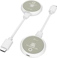 j5create ScreenCast 4K belaidis HDMI siųstuvas ir imtuvas, palaiko 4K skiriamąją gebą ir HDCP, nereikia "Wi-Fi", 30M/100FT belaidis HDMI ilgintuvas, skirtas TV transliacijai, susitikimų transliacijai (JVAW75)