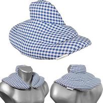 Kaklo pagalvė su atsegama apykakle mėlyna/balta - Linų sėmenų pagalvė - Kaklo pagalvė Heat Cushion - Kaklo pagalvė, Linų sėmenys, mėlyna/balta