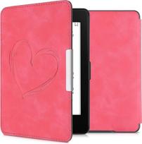 kwmobile Apsauginis dėklas, suderinamas su "Amazon Kindle Paperwhite" - dirbtinės odos elektroninės skaityklės dėklas (skirtas iki 2017 m. modeliams) - Heart Brush Pink