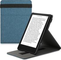 kwmobile dėklas, suderinamas su "Amazon Kindle Paperwhite" (11th Gen - 2021) - dirželis, stovas - apsauginis dėklas elektroninei skaityklei - benzino mėlyna
