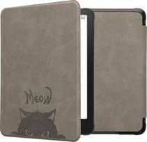 kwmobile Dėklas, suderinamas su "Amazon Kindle Paperwhite" (12. Gen 2024)/"Kindle Colorsoft" Dėklas - Dėklas su užrašu "Katze Meow Grau Schwarz