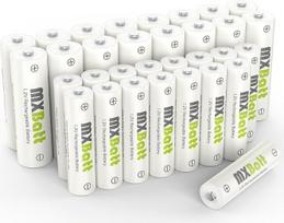 MXBatt įkraunamos AA ir AAA baterijos NiMH 1,2 V Combo, įkraunamos AA baterijos 3200 mAh, AAA įkraunamos baterijos 1100 mAh, 16 vnt., 1200 ciklų, ilgaamžiškumas