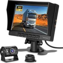 NHOPEEW 7 colių atbulinės eigos kameros monitoriaus rinkinys su 1080P atbulinės eigos kamera - IP69 atsparus vandeniui / itin geras naktinis matymas / platus kampas - atbulinės eigos kameros rinkinys sunkvežimiams / autobusams / priekaboms / priekaboms