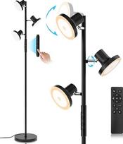 SIBRILLE grindų lempa LED Dimmable, 36 W apšvietimas LED Dimmable 2500LM su nuotolinio valdymo pultu ir jutikliniu valdymu 2700 K - 6500 K, 3 šviesos skaitymo lempa Modernus grindų šviestuvas Grindų lempa Svetainės miegamasis Biuras Viešbutis