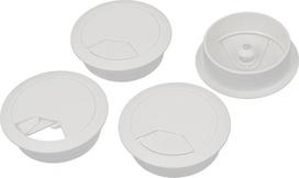 sourcingmap® Namų biuro kompiuterio stalas 53 mm skersmens plastikinis kabelio skylės dangtelis Grommet White 4 vnt.