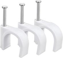 SYDARSYN Kabelių spaustukai su vinimis 22 mm Kabelių laikiklis su įdėtais vinių laikikliais Kabelių tvirtinimas 22 mm (50 vnt.)