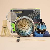 TEANAGOO Matcha arbatos rinkinys, japoniškos arbatos rinkinys, Matcha dubenėlis, Matcha bambuko šluotelė, kastuvėlis, sietelis, Matcha šluotelės laikiklis, Matcha šluotelės stovas, Matcha šluotelių rinkinys N4, Matcha arbatos rinkinys