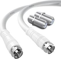 TUOLNK RG6 TV antenos kabelis F vyriškasis į F vyriškąjį didelės spartos RG6 koaksialinis kabelis su F lizdais, suspaudimo jungtis 75 omų, skirtas kabelinei dėžutei, palydovinei televizijai, palydoviniam kabeliui, skaitmeniniam maršrutizatoriui 49,2 pėdos