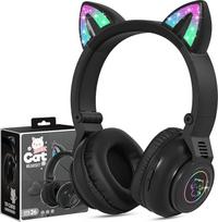 Vaikiškos "Bluetooth" ausinės, "Cat Ears", belaidės ausinės vaikams su šviesos diodu, vaikiškos "Bluetooth" ausinės su kabeliu nuo 3 4 5 5 6 7 metų, "iPad" / planšetinio kompiuterio / mokyklos ausinės vaikams per ausis