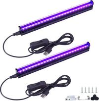 VAYALT 2 pakuotės UV juodos šviesos lempos, 8 W USB UV LED juodos šviesos lempa 385-400 juodos šviesos juosta, UV šviesos vamzdis su jungikliu, skirtas diskotekoms, švytėjimo vakarėliams, vakarėlių aksesuarams, Helovino dekoracijoms, scenos apšvietimui