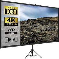 VEVOR 16:9 projektoriaus ekranas 4K HD ekranas Ekranas su trikoju Projekcijos paviršius 227 x 127 cm ritininis ekranas 160 laipsnių matymo kampas Audeklas 200-250 cm Reguliuojamas aukštis Idealiai tinka namų kinui Posėdžių salė