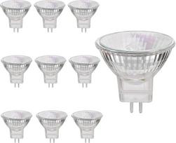 WITSUN MR11 halogeninės lemputės, 10 vnt., MR11/GU4 halogeninis reflektorius, 12V, 20W, 300LM, 2800K šiltai balta, GU4 cokolio, lemputės dydis 35mm*35mm