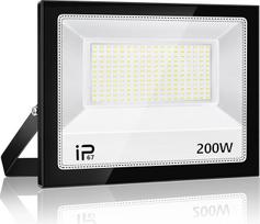 YZYFACAI 200 W LED lauko prožektorius, itin ryškus 20 000 LM LED prožektorius, 7000 K šaltai baltos spalvos prožektorius, IP67 vandeniui atsparus lauko prožektorius, skirtas kiemui, kiemui, privažiavimui, garažui, koridoriui