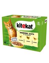 KITEKAT Drėgnas kačių ėdalas su vištiena, kalakutiena, paukštiena 12x85g