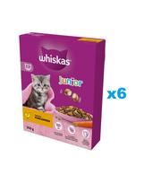 WHISKAS Junior 6x300 g sausas visavertis ėdalas su gardžia vištiena kačiukams