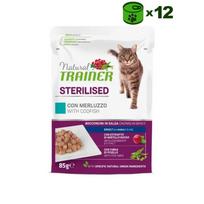 Trainer Natural Cat Sterilised Codfish konservuotas pašaras katėms, menkė; 12x85g