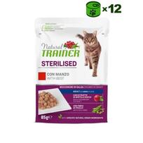 Trainer Natural Cat Sterilised Beef konservuotas pašaras katėms, jautiena; 12x85g
