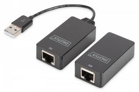 Adapteris Digitus DA-70139-2 USB Type-A, RJ-45, 0.1 m, juoda sp.