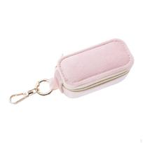 Mini Jewelry Case Key Chain Keyring Velvet Protector Storage Bag Organizer Travel Box for