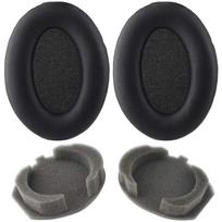 1 pora ausų pagalvėlių, skirtų „Sony WH-1000XM3“ ausinėms, ausinių pagalvėlių keitimas, putplasčio kempinės formos ausų pagalvėlės, ausinių įmautės, ausinių priedai juoda