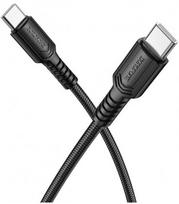 Juodas USB-C - USB-C 60W 3A 100cm laidas "Borofone Cable BX116 Certain"