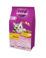 WHISKAS lt 1,4 kg sausas visavertis pašaras suaugusioms katėms su gardžia vištiena