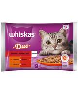 WHISKAS Adult 4 x 85 g "Classic kits" drėgnas kačių ėdalas želė gabaliukais su jautiena ir paukštiena, ėriena ir antiena