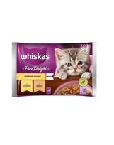 WHISKAS Pure Delight Junior Paukštienos kepsneliai su vištiena ir kalakutiena 4x85g