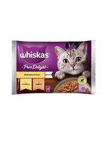 WHISKAS Pure Delight Paukštienos kepsneliai su vištiena ir kalakutiena 4x85g
